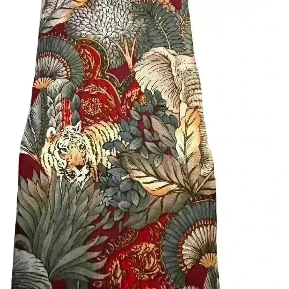 R Juliano 100%‎ Silk Tie Animal Print Business Preppy
